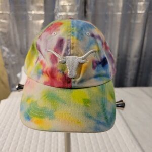 47 Brand UT Texas Longhorns Tie Dye Cap Colorful Sporty Athletic Fun Game Day